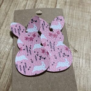 Handmade Pink Bunny Earrings